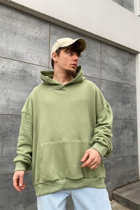 Baskılı Yeşil Oversize Sweatshirt SW837