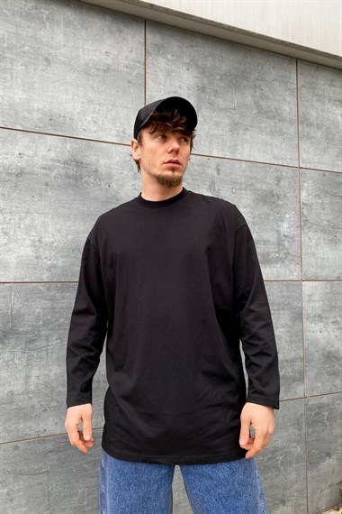 Basic Siyah Oversize Sweatshirt SW832